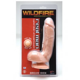 Фаллоимитатор Wildfire Real Man CyberSkin Dream Dick с мошонкой - 23 см.